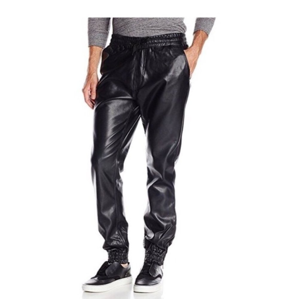 Southpole Faux Leather Fitted Joggers Size XL